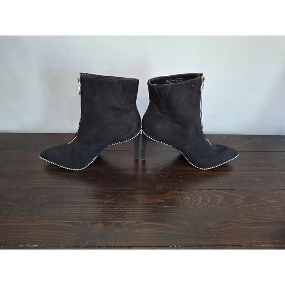 Bar III Black Women's Briget Front-Zip Booties/NWOB, Sz. 10M - Picture 2 of 10